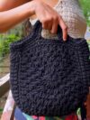 black crochet tote bag, handmade crochet bags prices, crochet tote bag black