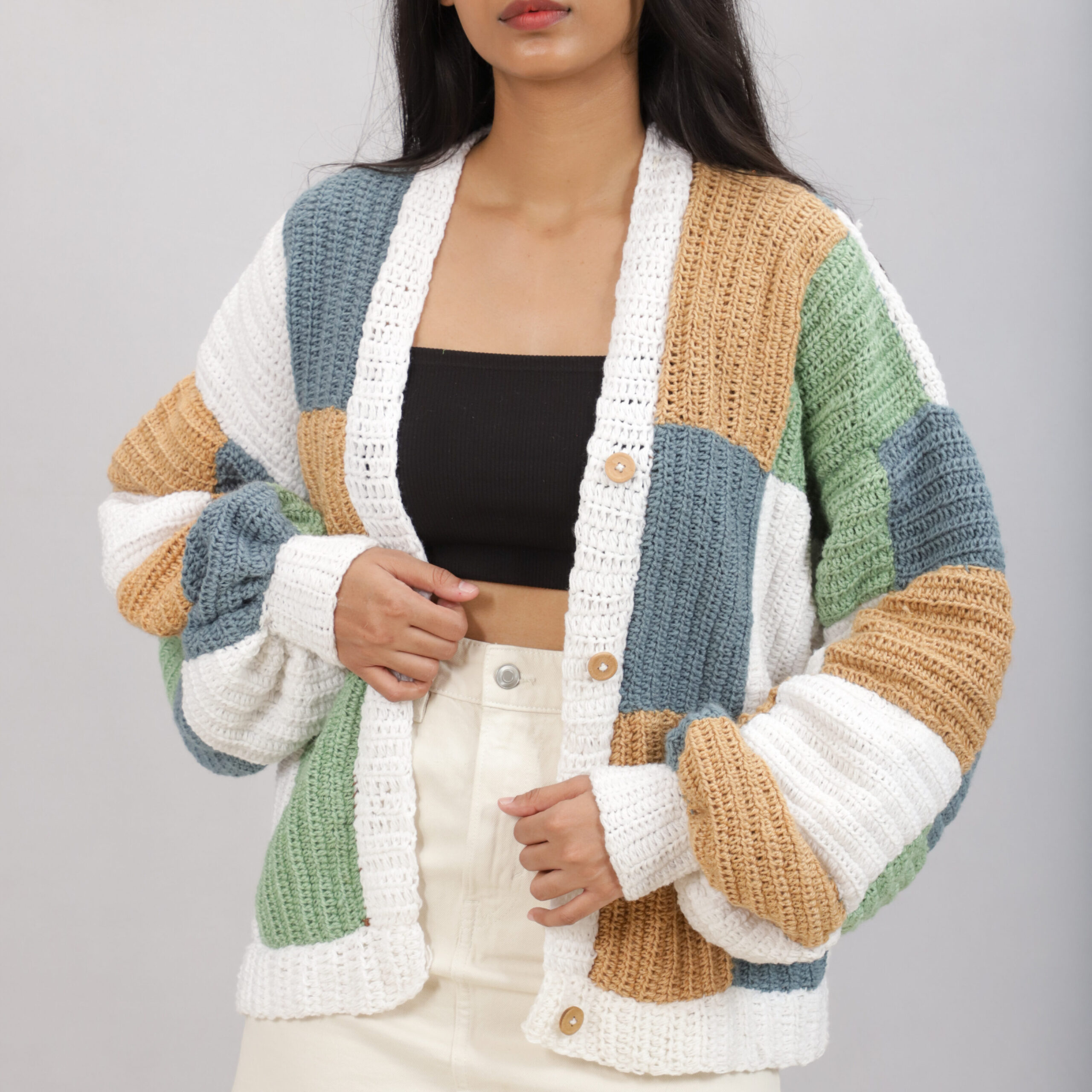 crochet jacket, over sized sweater